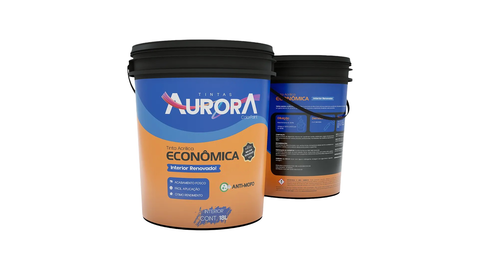 Embalagem da Tinta Acrílica Econômica Aurora