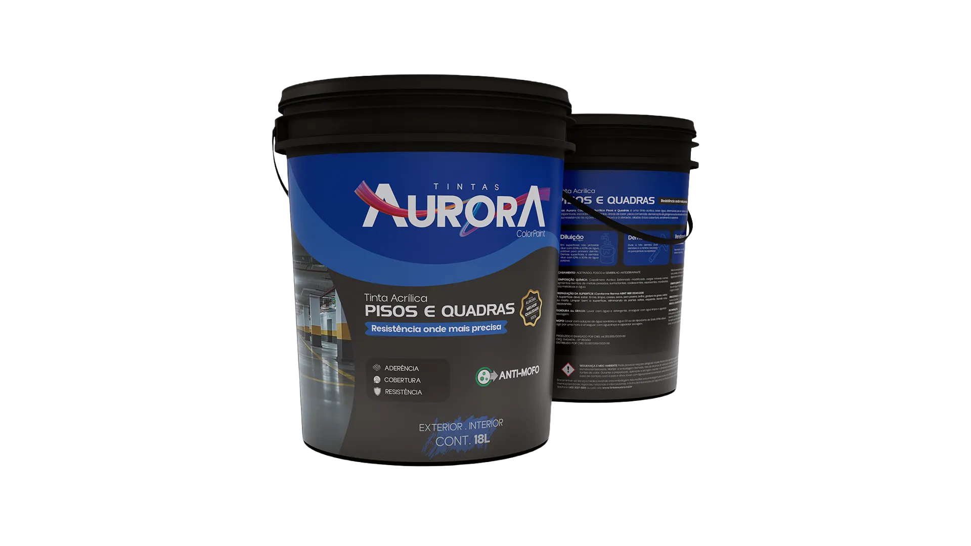 Embalagem da Tinta Pisos e Quadras Aurora de 18 litros