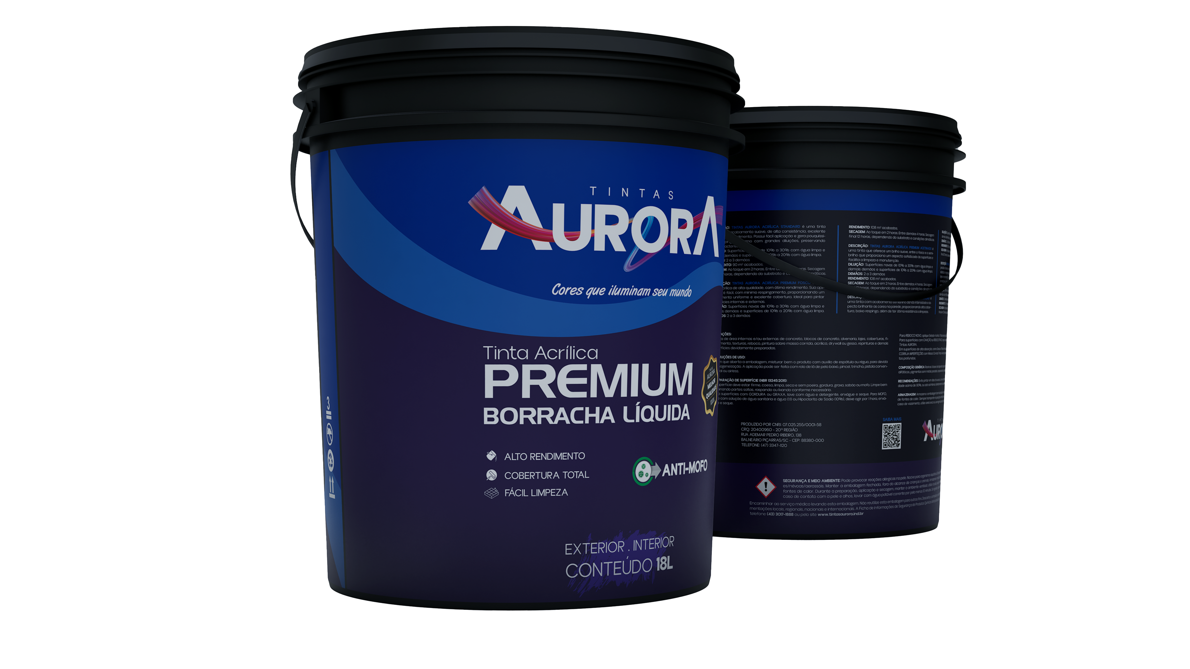 Embalagem Premium Borracha Líquida Aurora de 18 litros